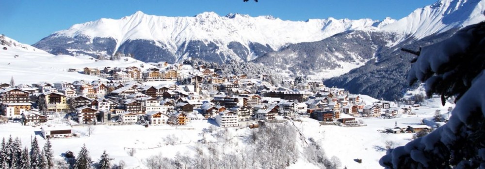 mayrhofen village in snow